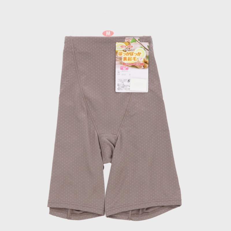 婦人『水玉柄ぽっかぽっか裏起毛ボトム4分丈』