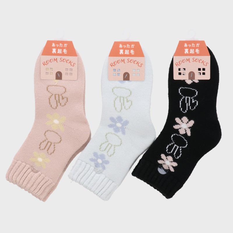 婦人『ROOM SOCKS』あったか裏起毛アメリブルームソックス
