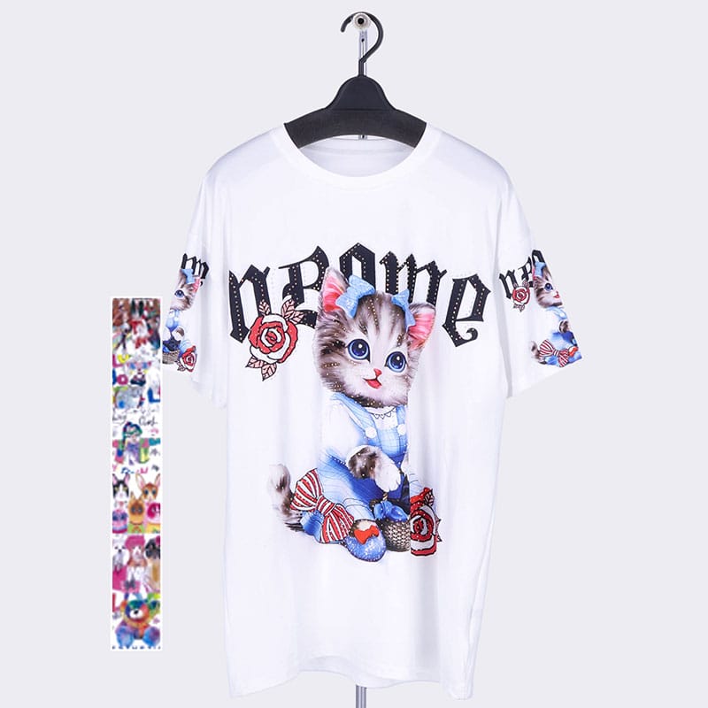 婦人ラインストンTシャツ