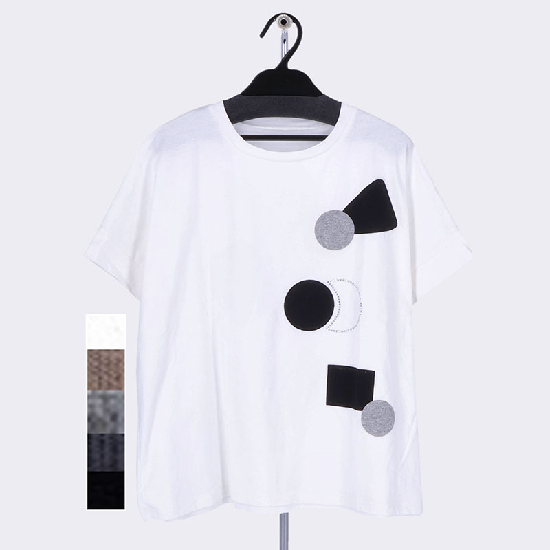 婦人半袖アップリケTシャツ