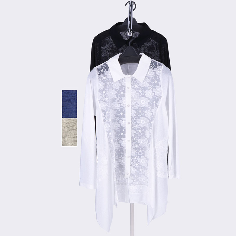 婦人レース切替えカーディガン