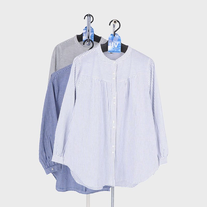 婦人ストライプ長袖シャツ