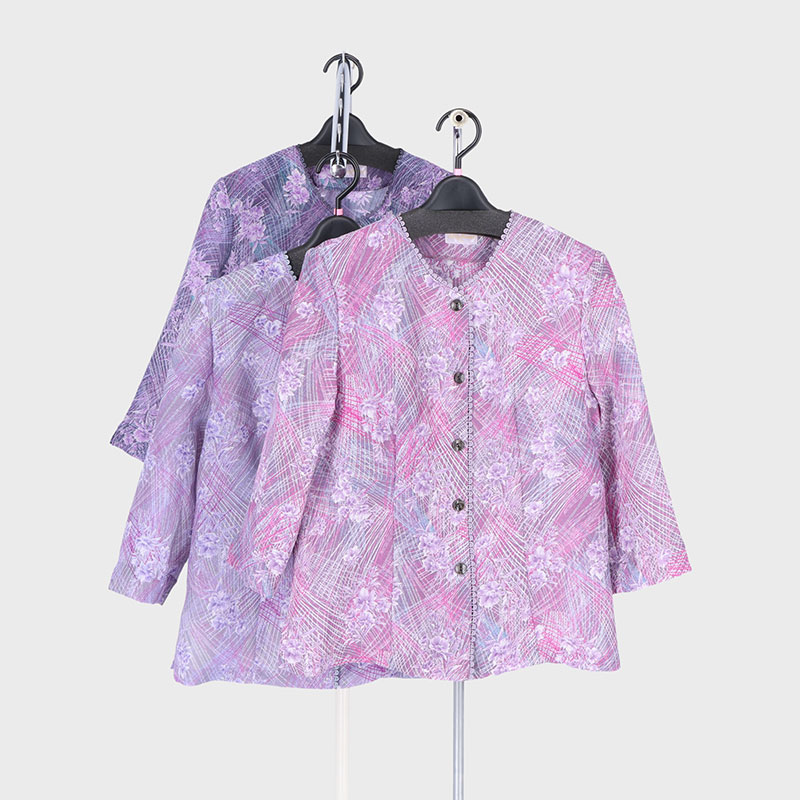 婦人7分袖抜染プリントジャケット