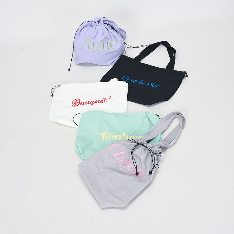 巾着ロゴ刺繍トート