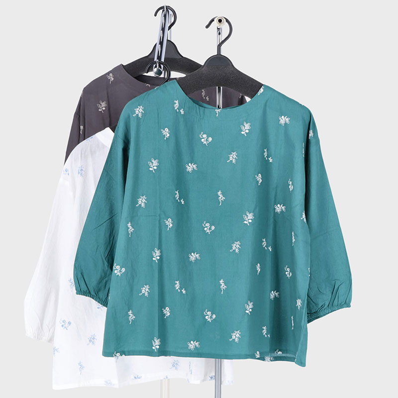 婦人7分袖総刺繍プルオーバー