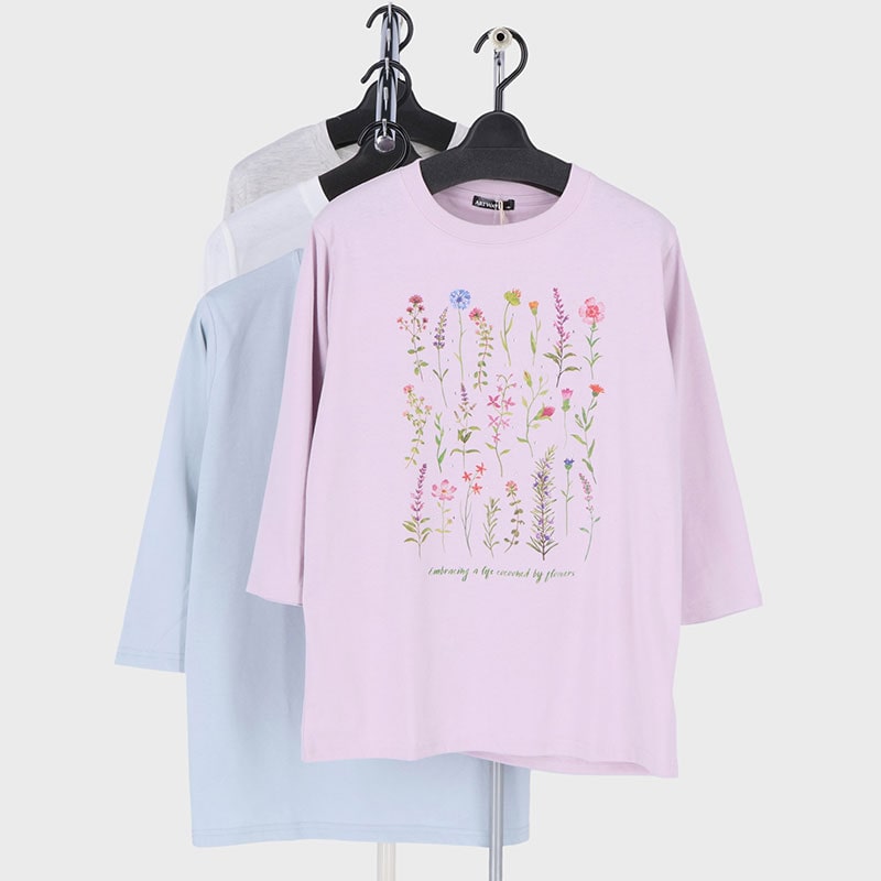 婦人天竺7分袖Tシャツ