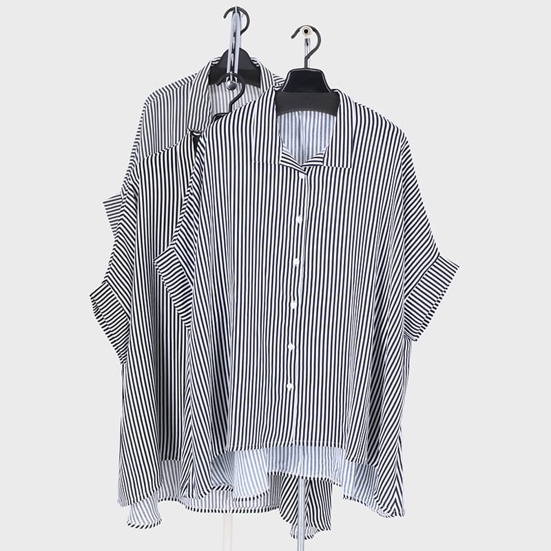 婦人ドルマンストライプシャツ