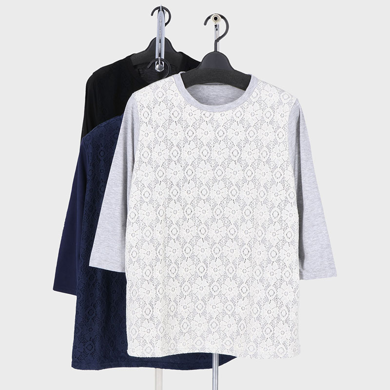 婦人レース使いTシャツ
