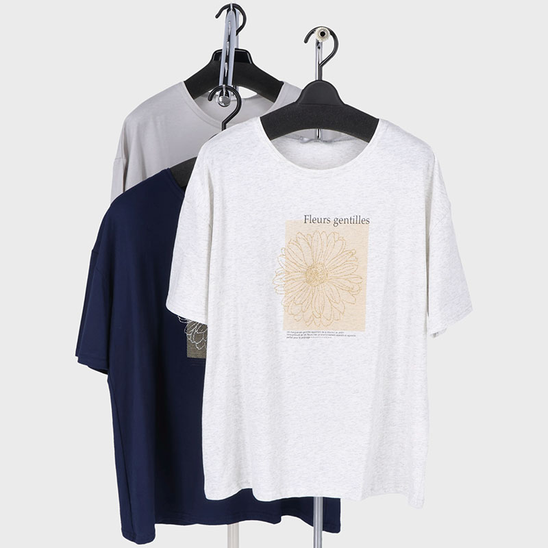 婦人箔プリントTシャツ
