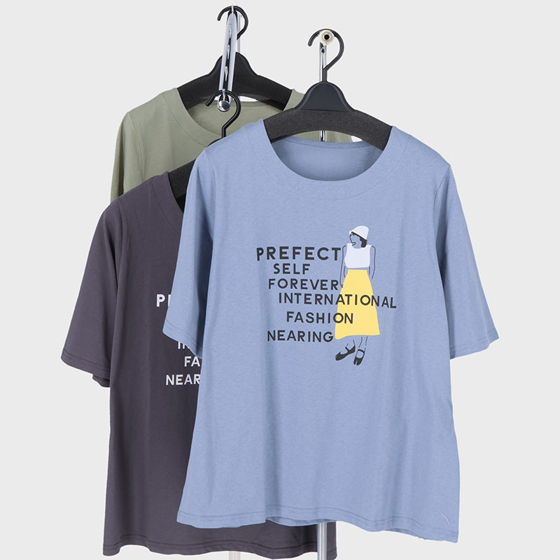 婦人英字プリントTシャツ