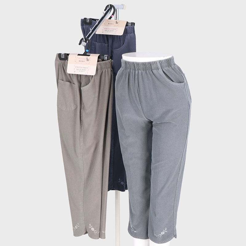 婦人7分丈製品染めパンツ