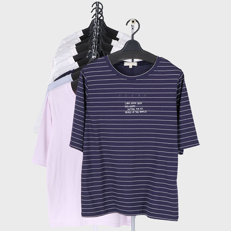 婦人5分袖プリント2柄Tシャツ