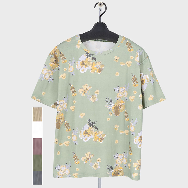 婦人綿プリントTシャツ