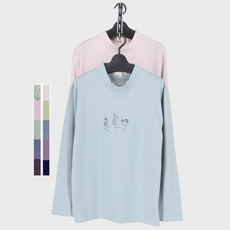 婦人大寸長袖プリントTシャツ2柄