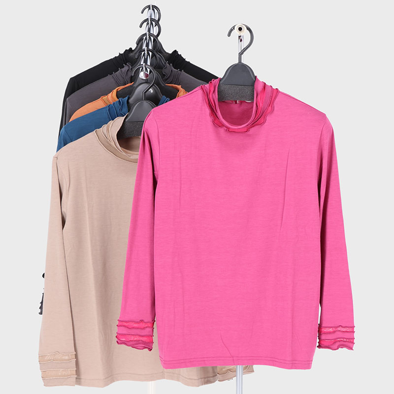 婦人衿フリル使いTシャツ
