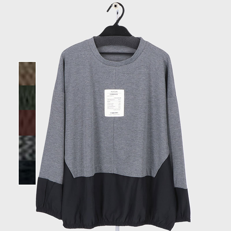 婦人裾布帛切替えTシャツ