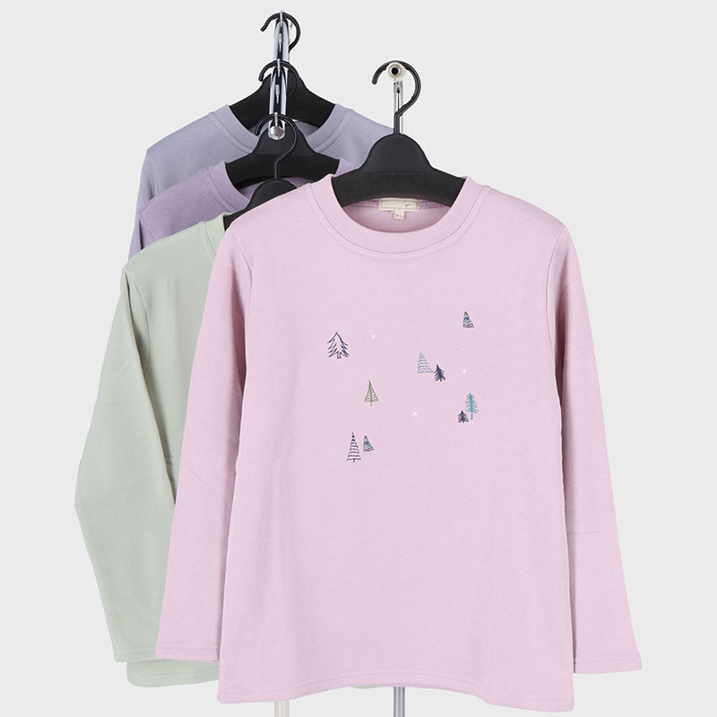 婦人裏起毛刺しゅうトレーナー