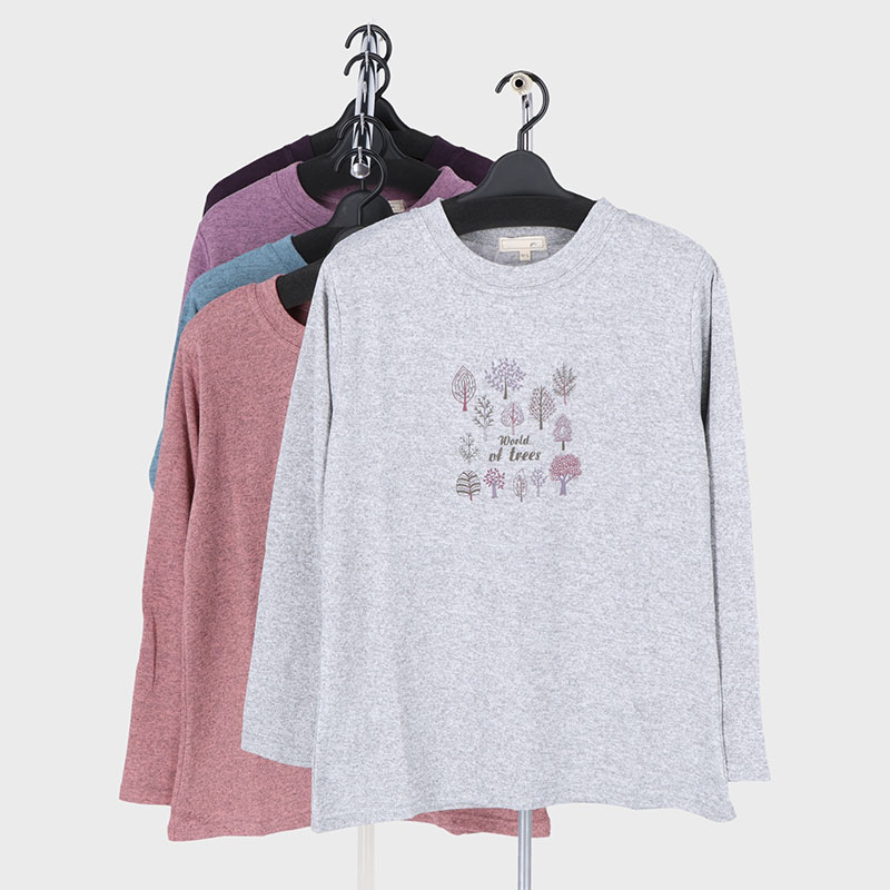 婦人裏起毛プリントトレーナー