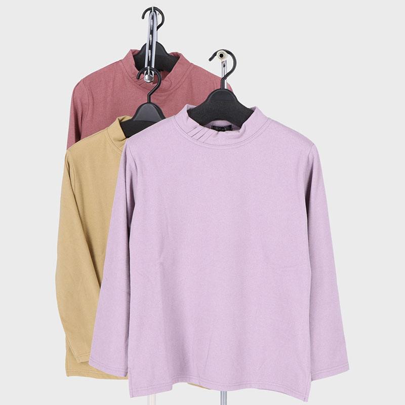 婦人無地衿タック起毛Tシャツ