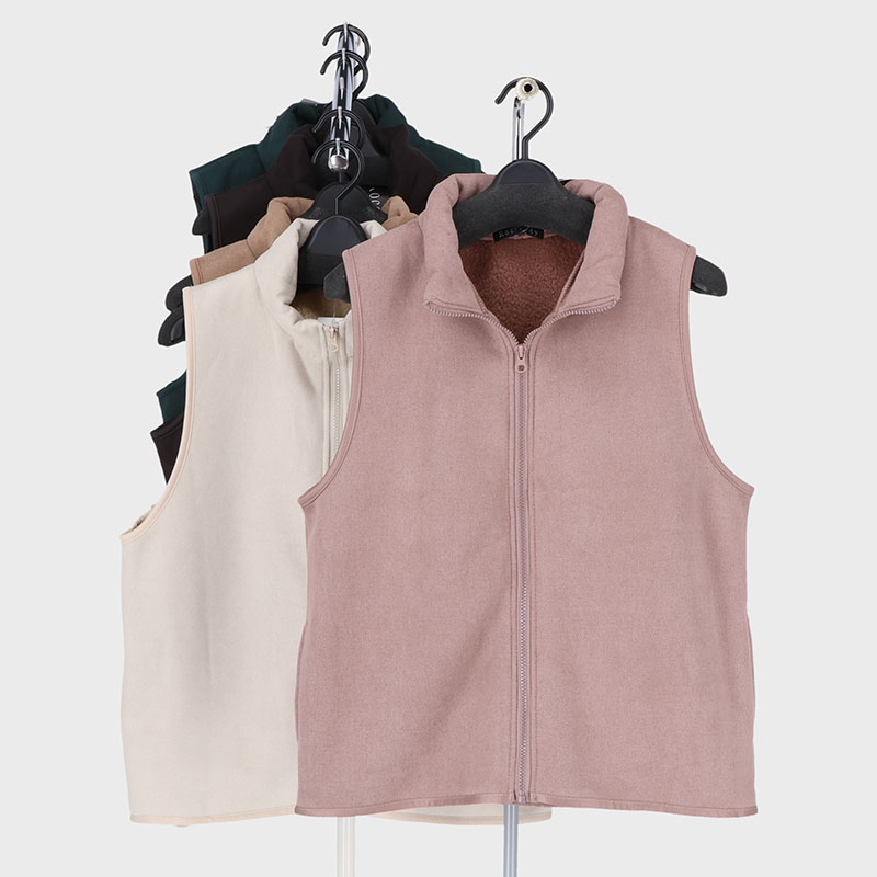 婦人裏ボアスウェードベスト