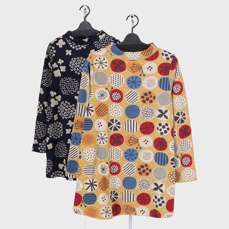 婦人北欧風プリントチュニック