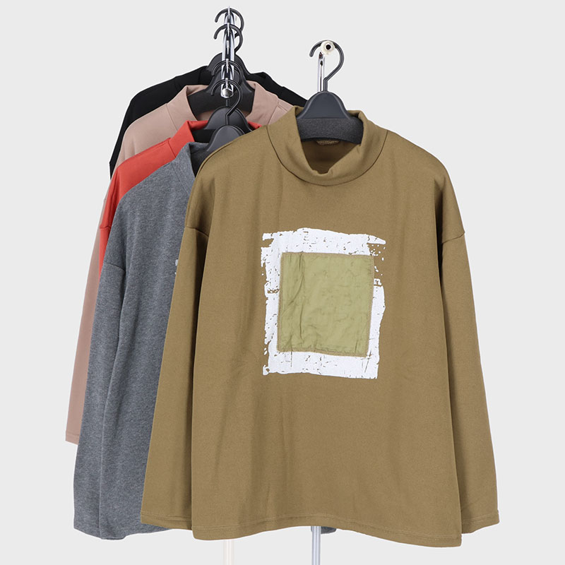 婦人裏起毛オーガンジー使いTシャツ