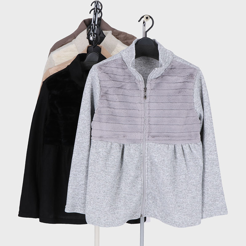 婦人フェイクファー切り替えジャケット