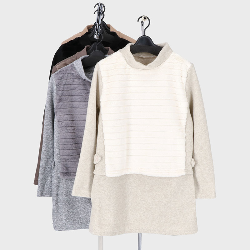 婦人フェイクファー切り替えチュニック