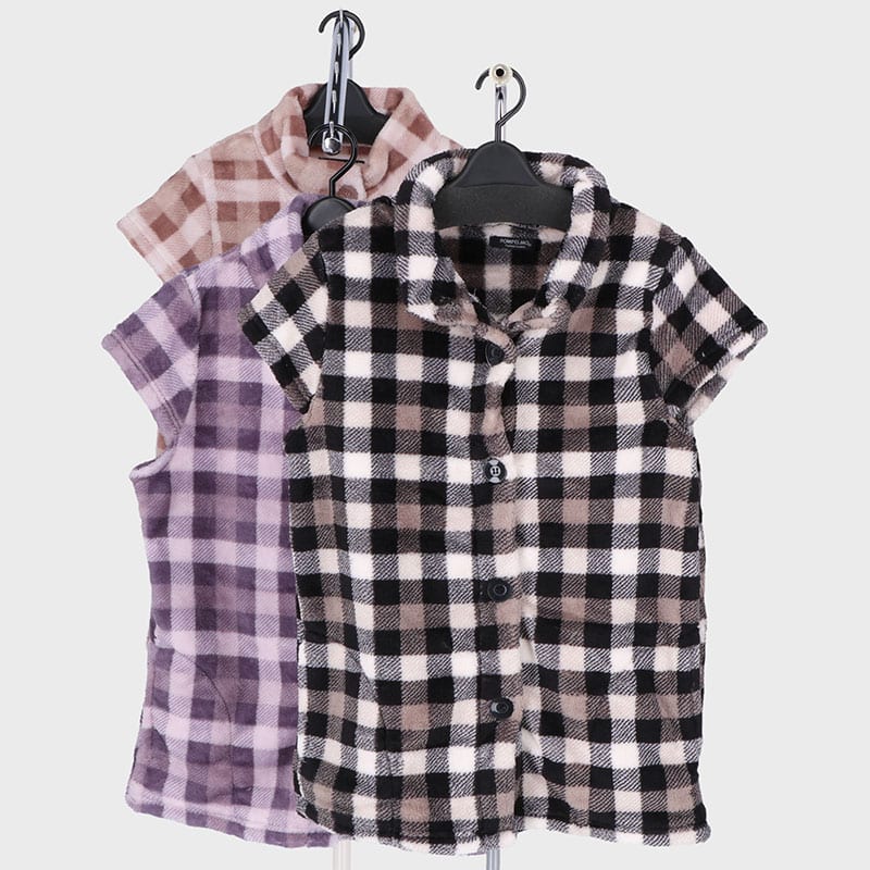 婦人モコモコ格子ベスト