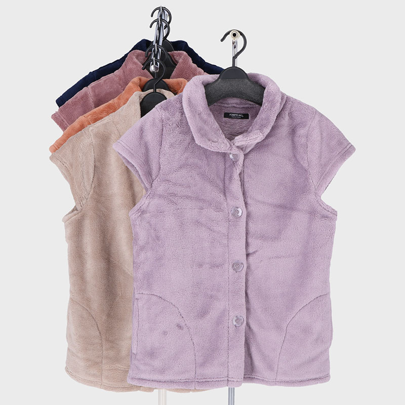 婦人モコモコ無地ベスト