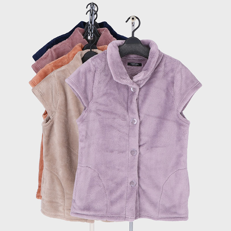 婦人大寸モコモコ無地ベスト