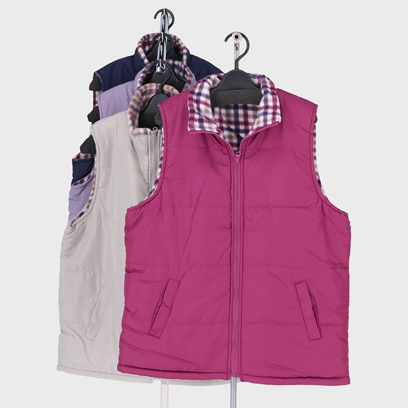 婦人中綿キルトフリースベスト