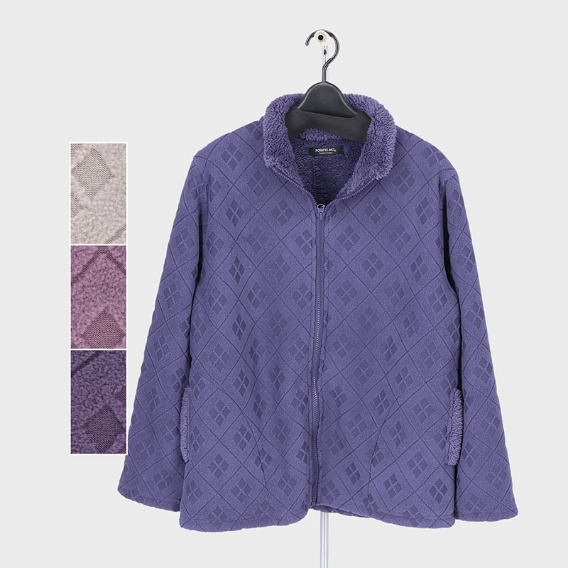 婦人エンボス加工裏ボアジャケット