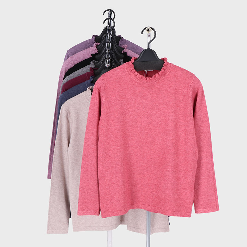 婦人もちもちニットメロー衿セーター