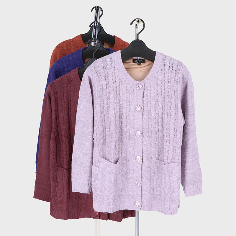 婦人裏ベロアニットカーディガン