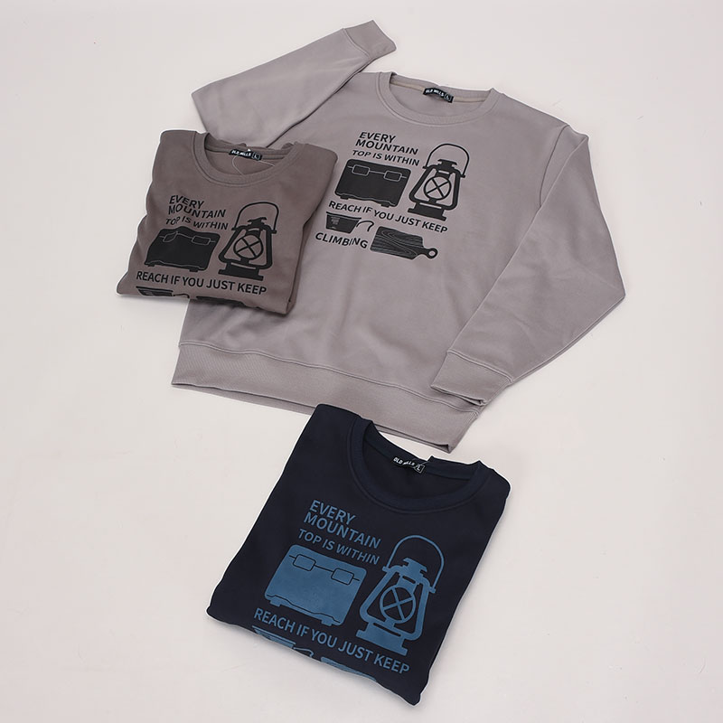 紳士大寸裏起毛クルートレーナアウトドア柄2