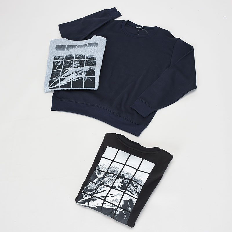 紳士大寸裏起毛クルートレーナアウトドア柄3