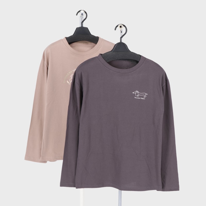 婦人長袖プリントTシャツ2柄