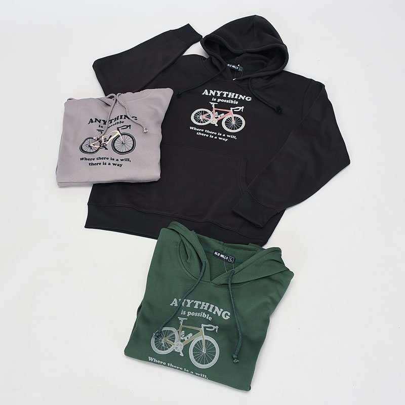 紳士大寸裏起毛プルパーカーモチーフ柄1