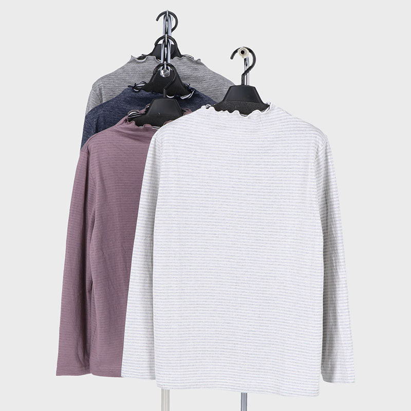 婦人ボーダーメロー衿Tシャツ