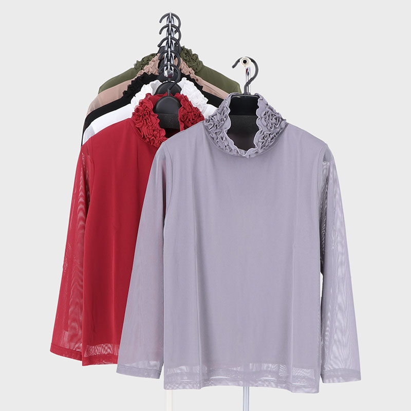 婦人衿刺しゅうインナーTシャツ