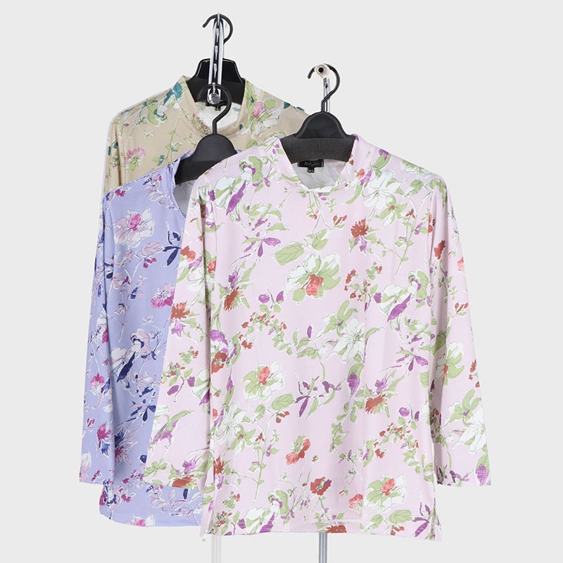 婦人長袖プリントTシャツ