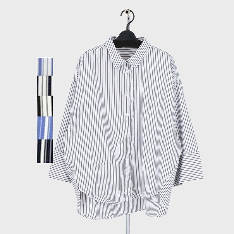 婦人ストライプブラウス