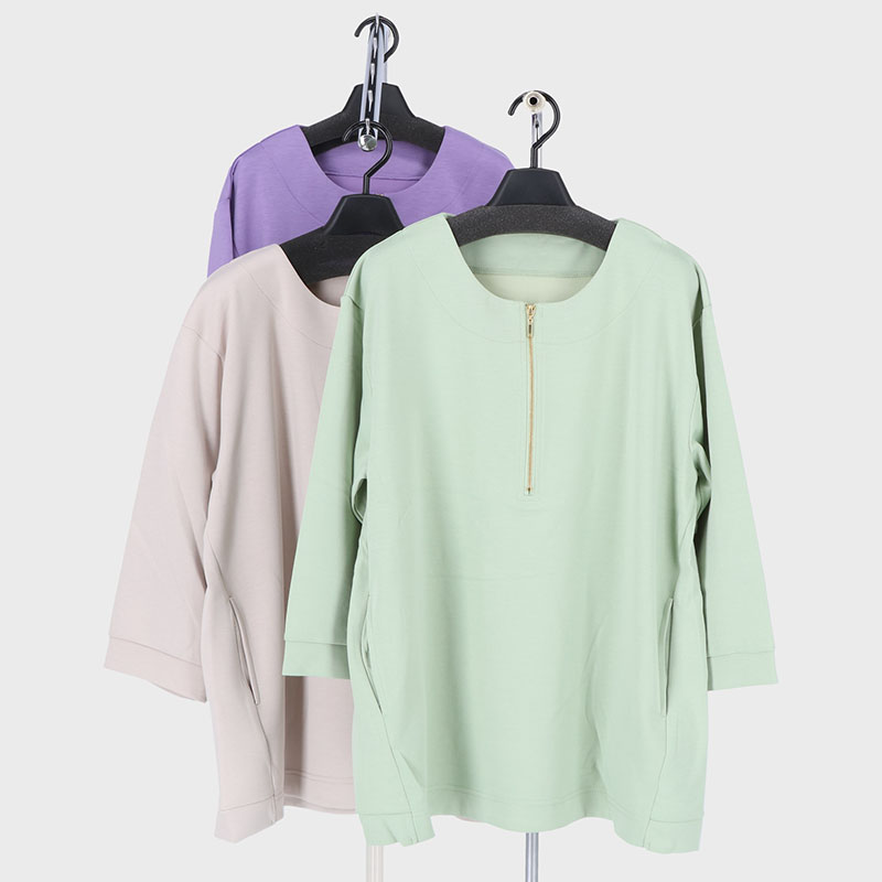 婦人ダンボールジップ使いプルオーバー