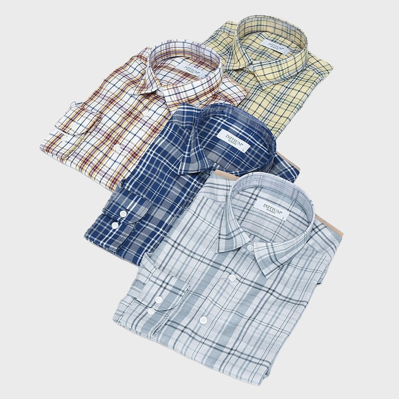 紳士ツイル格子シャツ