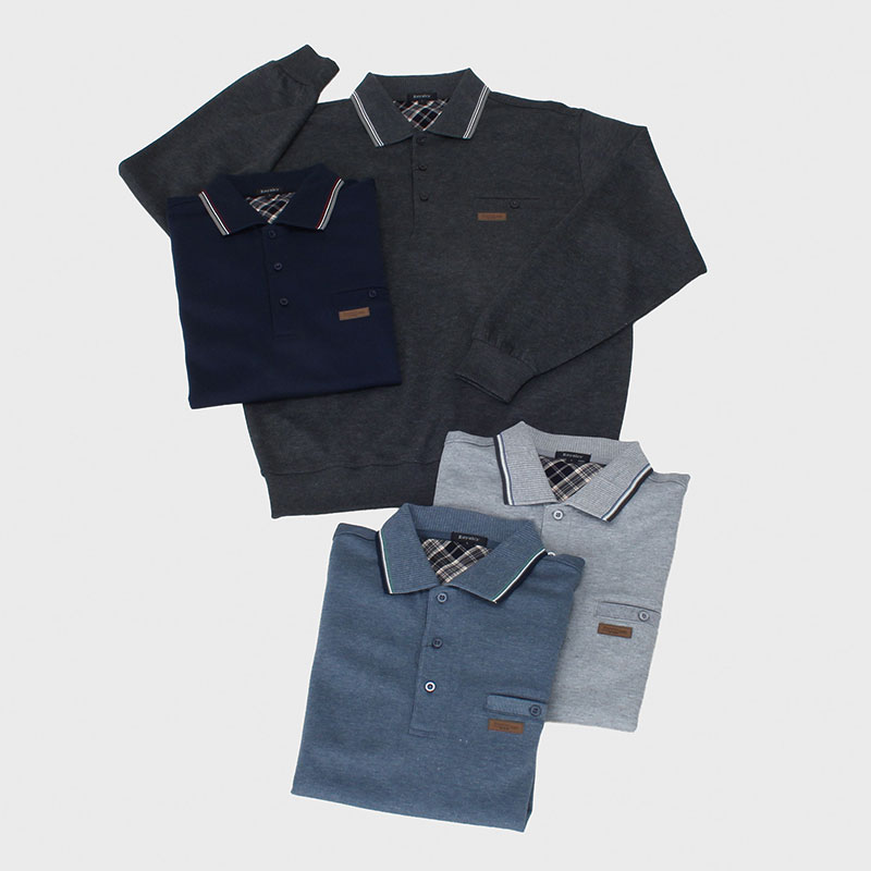 紳士大寸ダンボール無地ポロトレーナー