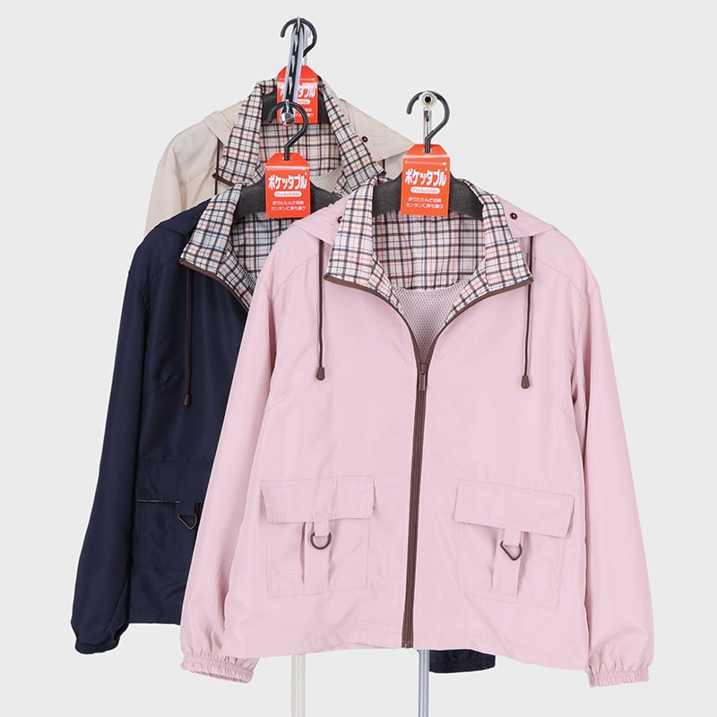 婦人大寸ポケッタブルジャケット