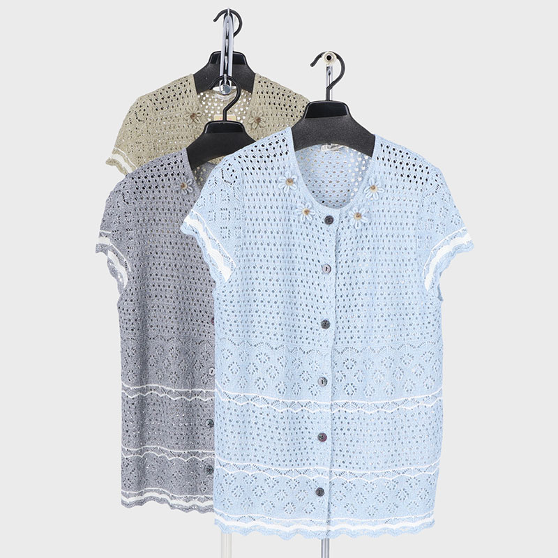 婦人綿混モチーフ使いベスト