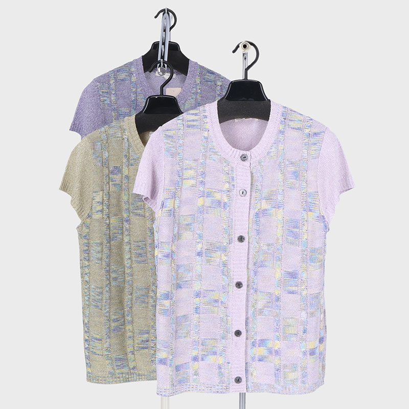 婦人綿混地柄ベスト