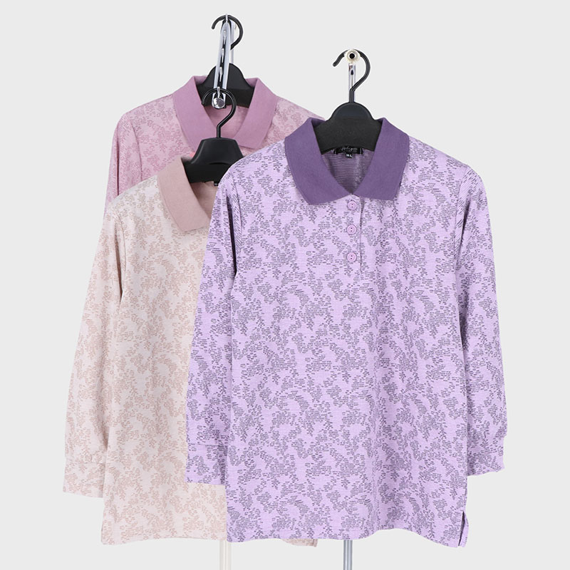 婦人大寸ジャガードポロシャツ